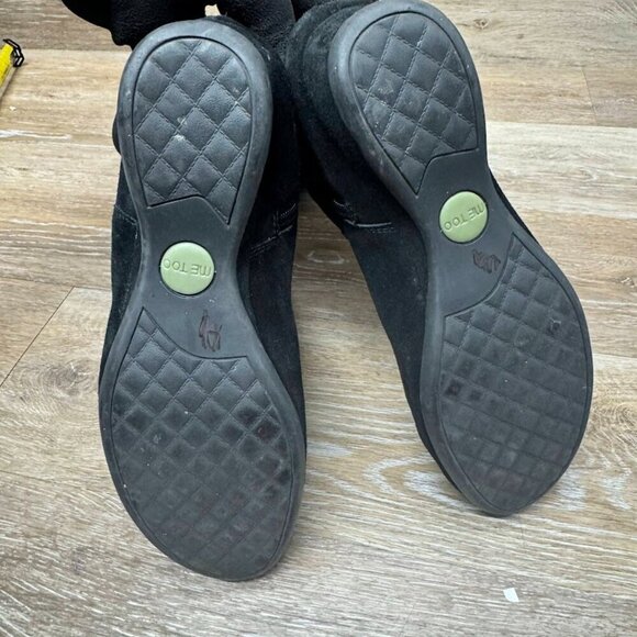 Me Too Annie Black Suede Side Zipper Rouched Over the Knee Boots Women's Size 9 - Picture 4 of 7